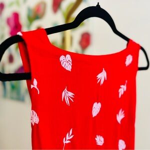 Ann Taylor Embroidered Belted Boatneck Midi Dress